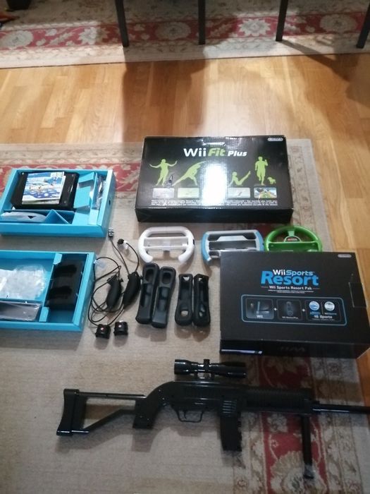 Wii preta e acessórios