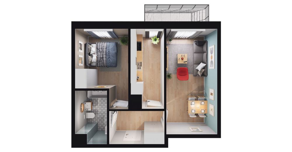 2-pokojowe mieszkanie 42m2 + balkon Bez Prowizji
