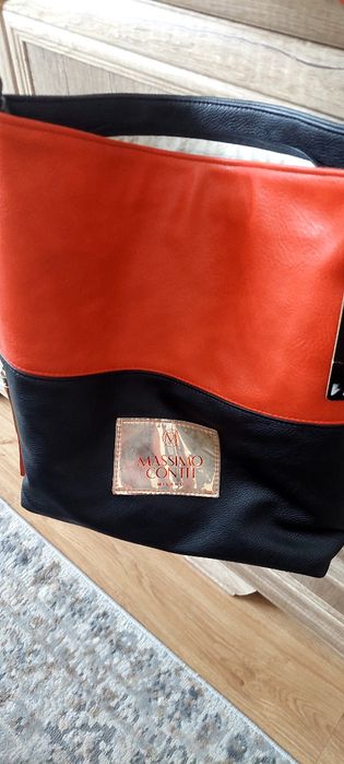 Nowa torebka Massimo Conti z metką czarny czerwony