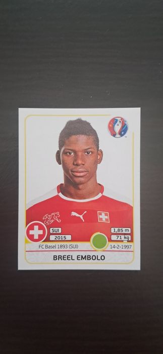Cromo futebol de Embolo(Euro 2016)da Panini