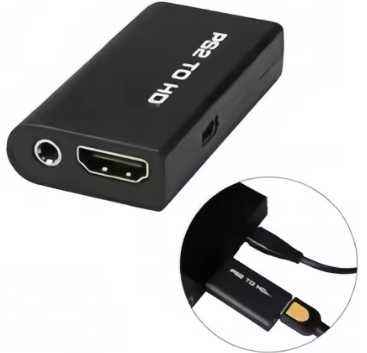 Conversor PS2 para HDMI - Adaptador Full HD 1080P com saída de áudio