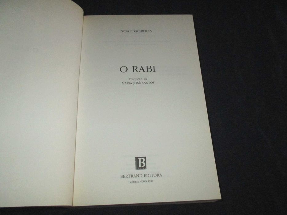 Livro O Rabi Noah Gordon Bertrand