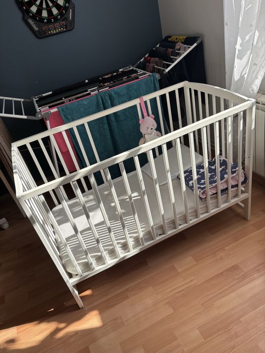 Lozeczko dzieciece biale materac zbaszyn