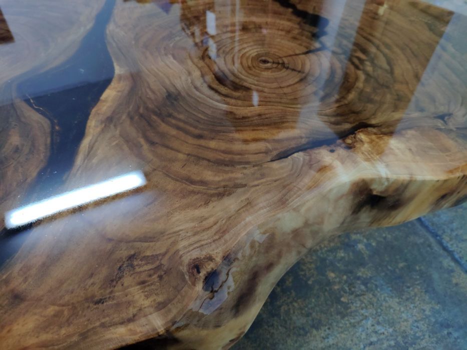 orzech włoski plastry live edge loft lampa stół