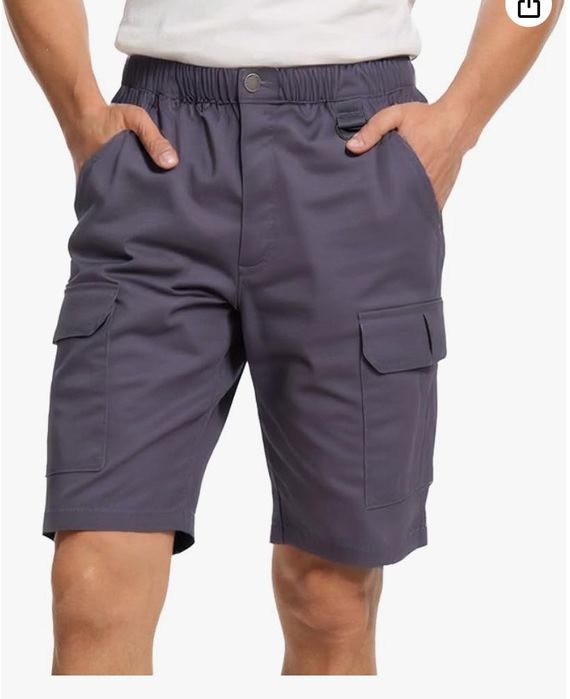 Męskie szorty cargo z elastycznym pasem, granatowe, rozm.M, WORK IDEA