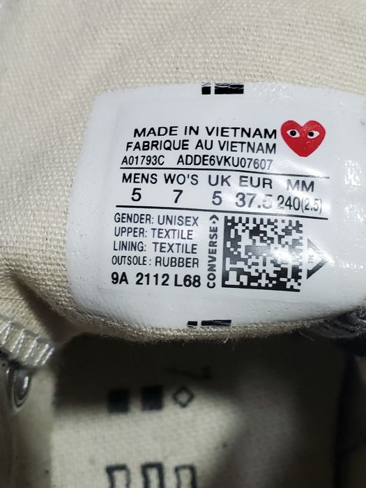 Кеди Converse ×Comme des Garçons PLAY Chuck 70 Hi