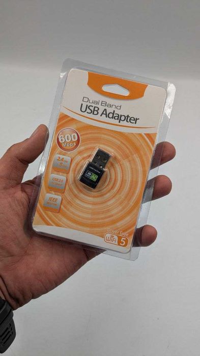 Wi-Fi адаптер Dual Band USB (2.4GHz + 5GHz, 600 Mbps)