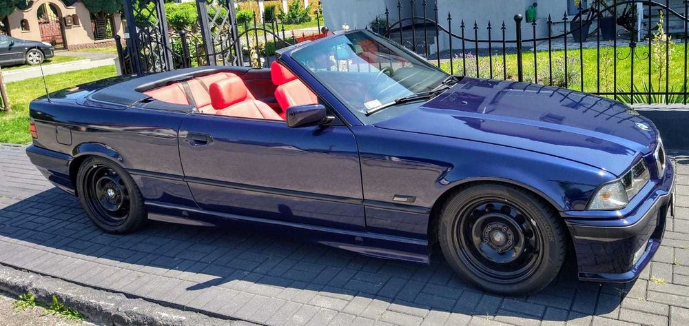 BMW e36 cabrio czerwona skóra