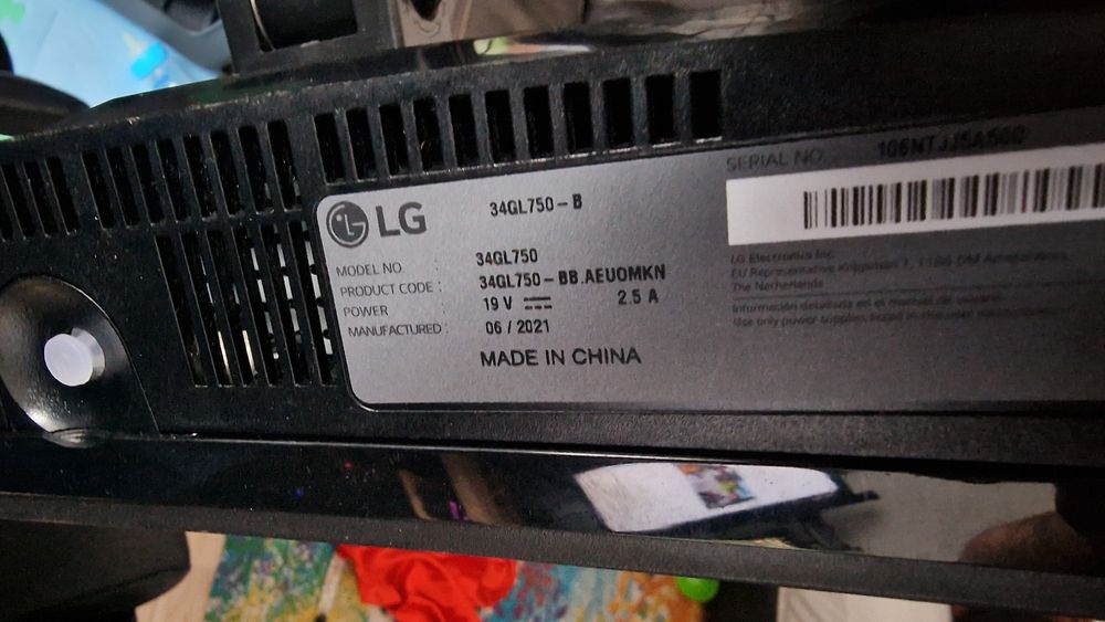 Monitor 34" LG para peças