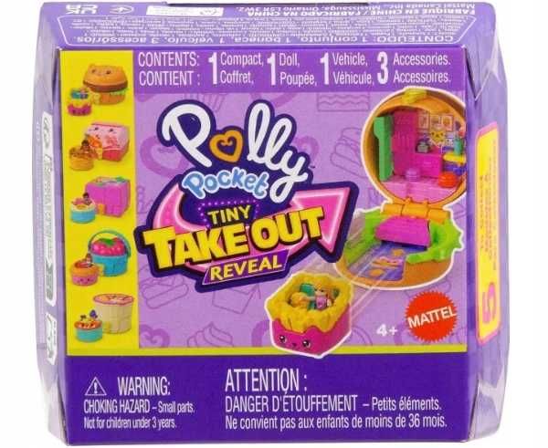 Polly Pocket Przekąski niespodzianki Mały zestaw kompaktowy i pojazd