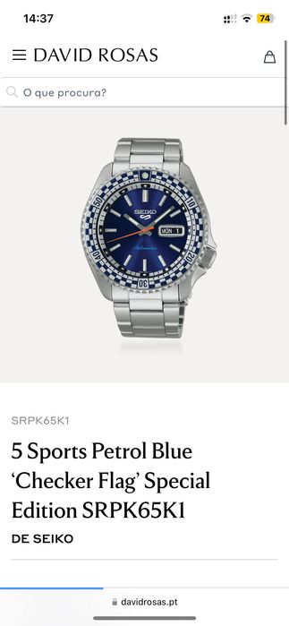 Seiko 5 sports edição especial checker flag