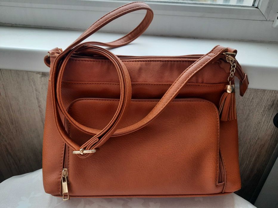 Жіноча сумка BPC BONPRIX, янтарна, довгий ремінець через плече