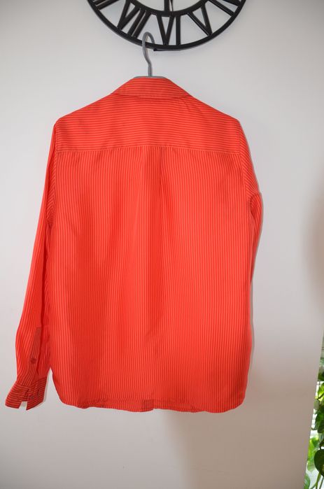 piękna koszula 100% Silk jedwab 42/44 czerwono-pomarańczowa