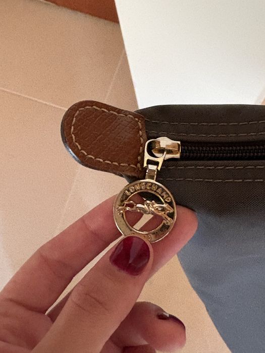 Mala de ombro Longchamp le pliage tamanho L cinzenta