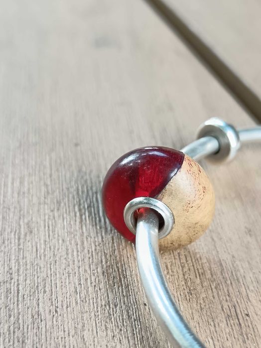 Przepiękny koralik drewno/żywica epoksydowa na  bangle typu Trollbeads