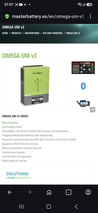 Гибридный инвертор MasterPower MF-OMEGA-UM3KV3