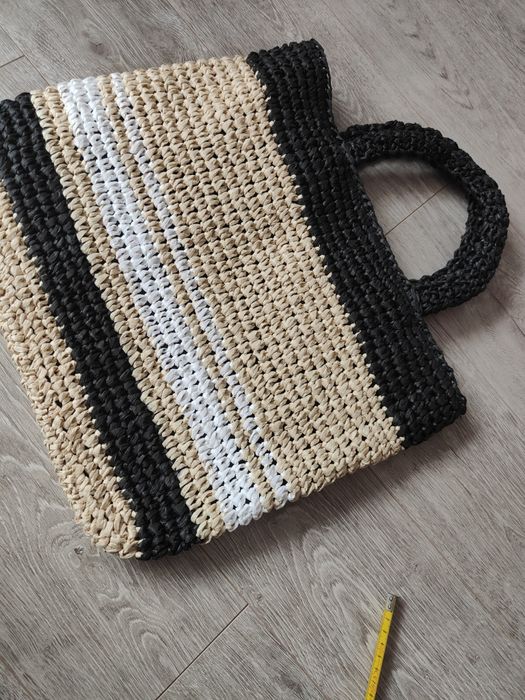 Torba plażowa duża na lato solidna koszyk plecionka.