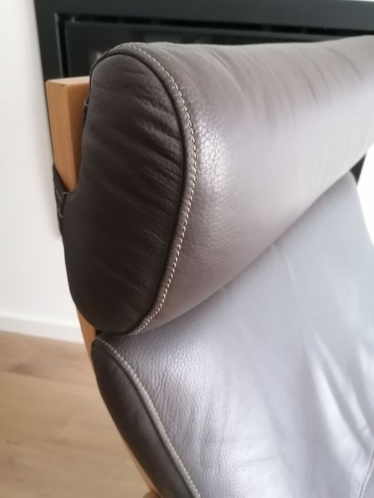 Poltrona Poang Ikea em pele