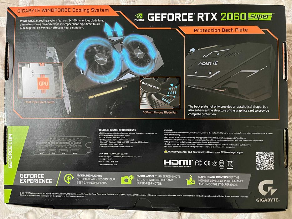 Placa Gráfica 2060 SUPER WINDFORCE OC 8Gb (Gigabyte)