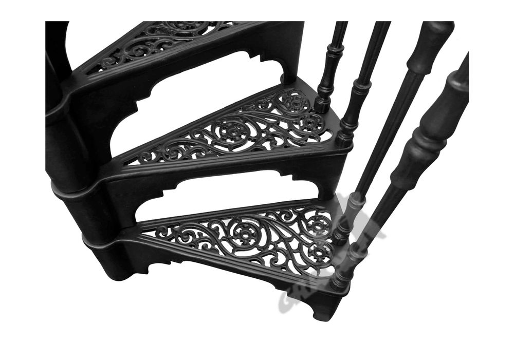 Schody żeliwne kręcone fi 1,22 m wzór nr 1 - z 1 tralką /stopień