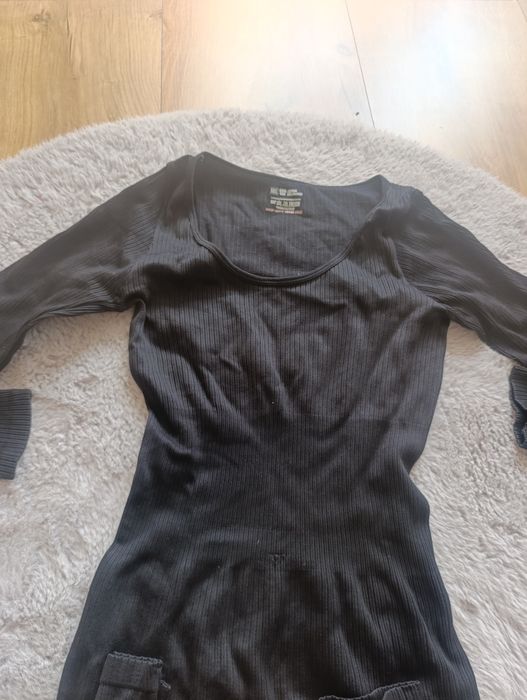 Kombinezon czarny sexy prążkowany s m l kobiecy