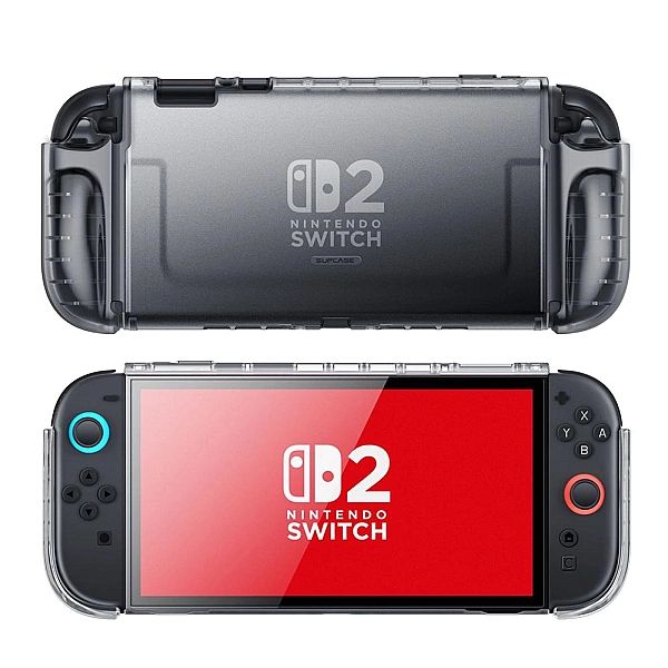 Etui Supcase Crystal na Nintendo Switch 2 - przezroczysto-czarne
