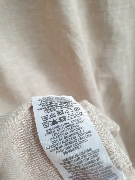 Beżowa koszula lniana Primark M L męsla