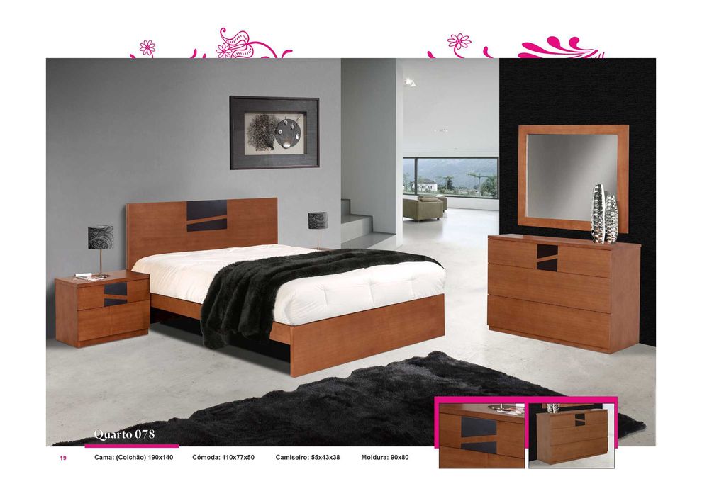 Quarto completo  + Estrado + Colchão de 140x190 (Fabricante)