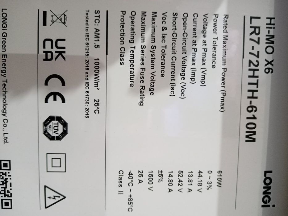 Сонячні панелі LONGI 610w двухсторонні..