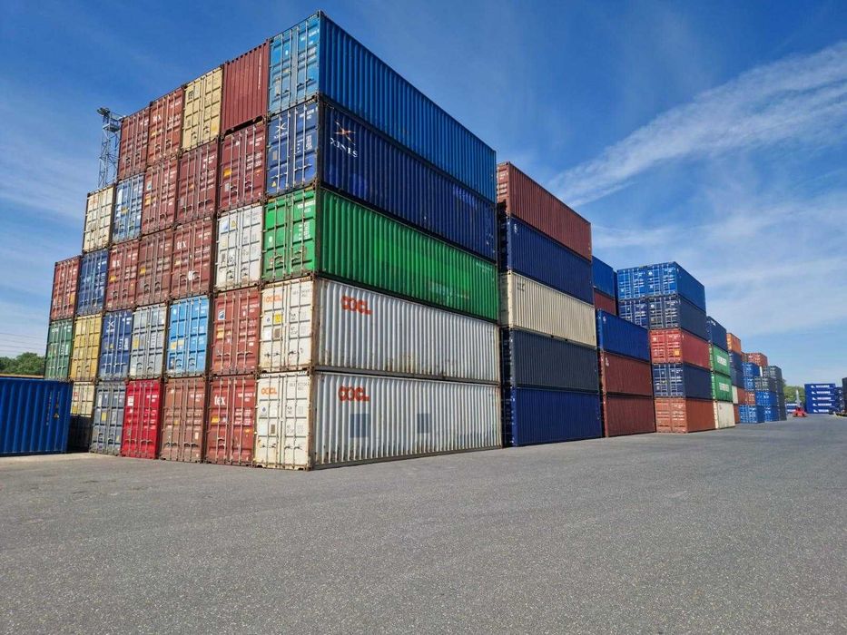 kontener morski budowlany barak, plac z kontenerami STRZELIN