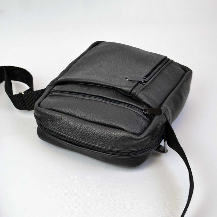 Чоловіча шкіряна сумка-месенджер сумка з натуральної шкіри через плече