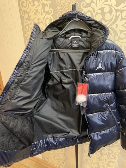 Пуховик темно синий Jordan  Детский Взрослый Зима ДемиСезон. 104-152