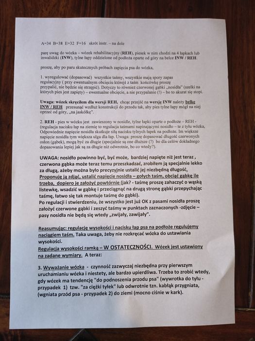 Wózek inwalidzki dla pieska.