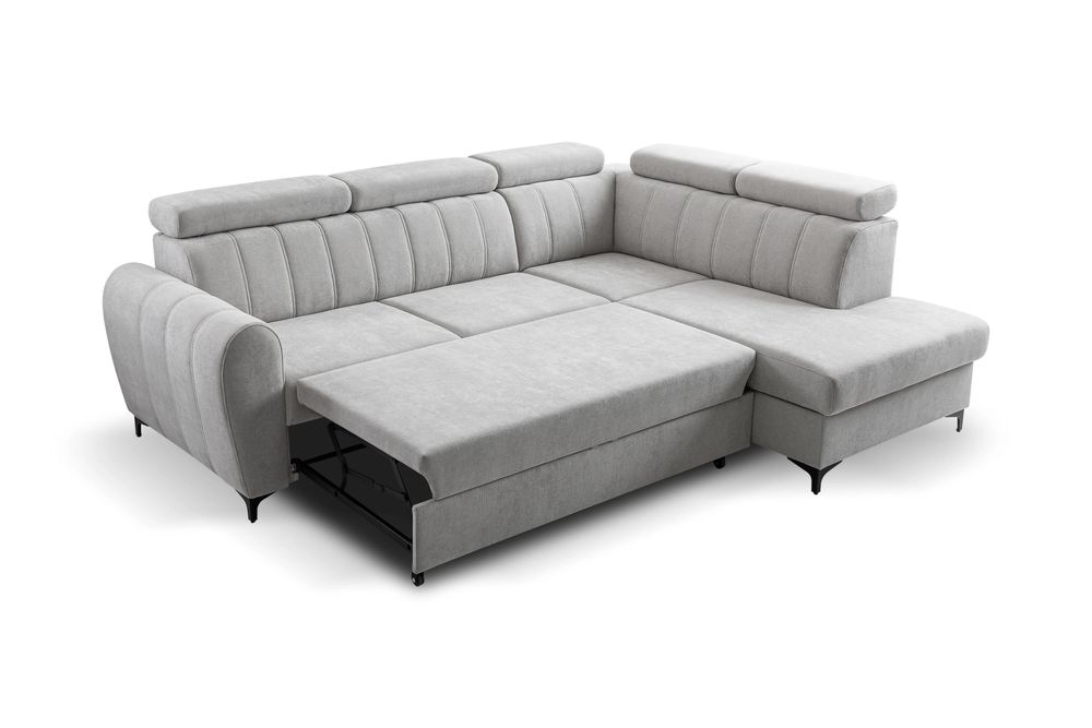 Narożnik FORIO L 262 x 200 - funkcja spania, pojemnik, ruchome zagłówki