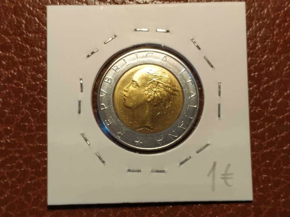 Itália - moeda de 500 liras de 1987 Bimetálica