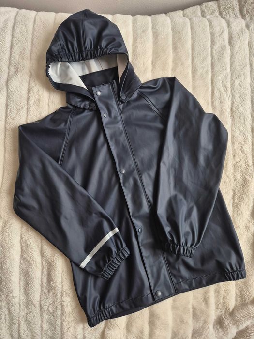 Granatowa kurtka przeciwdeszczowa peleryna Name It 128 odpinany kaptur