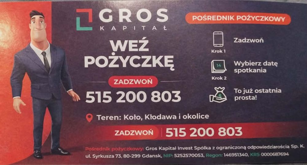 Gros Pożyczki Region Koło, kłodawa