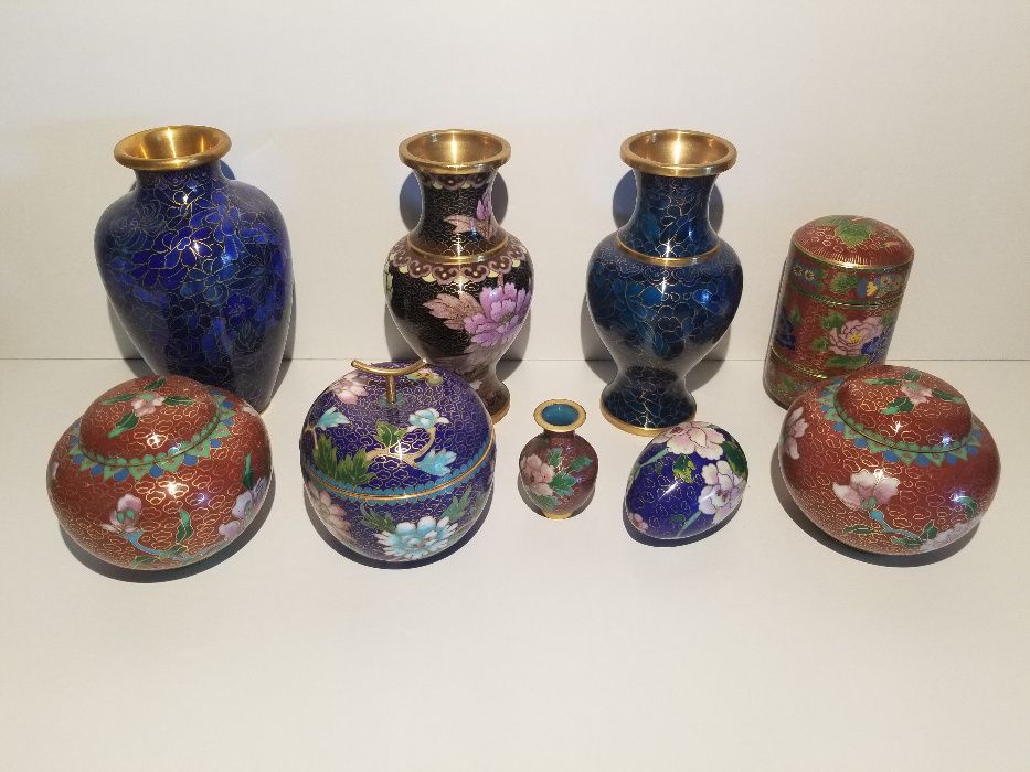 Cloisonné original - colecção 9 peças