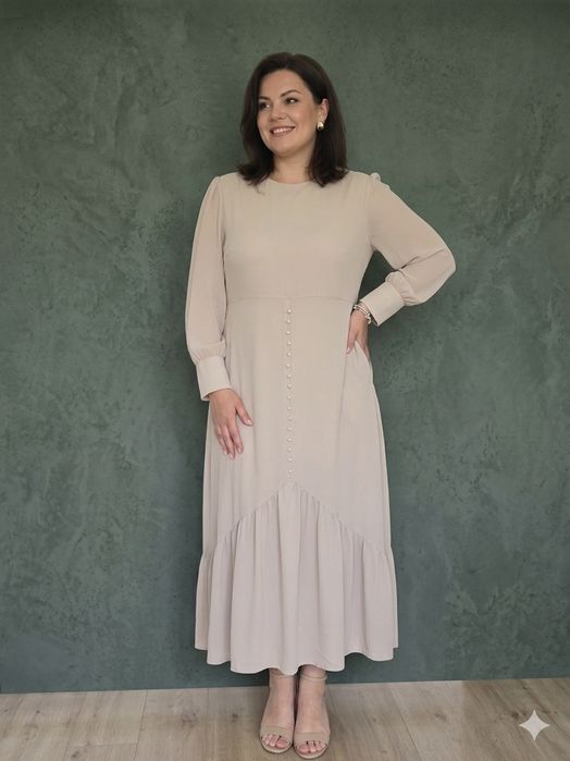 Luźna sukienka na lato z guziaczkami XL