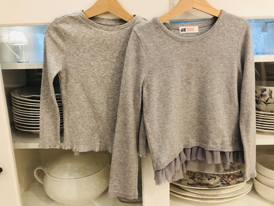 Bluzka swetek 110/116 - bluzka Reserved 110, sweterek H&M 110/116