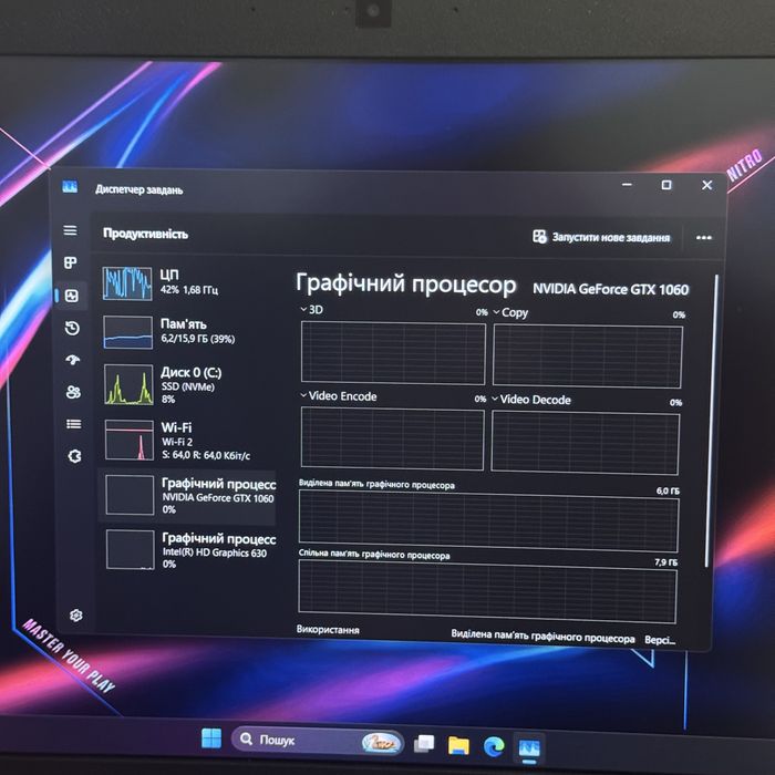 Ігровий ноутбук Acer Predator Helios 300 Core i7, Gtx 1060 6Gb, 512Gb