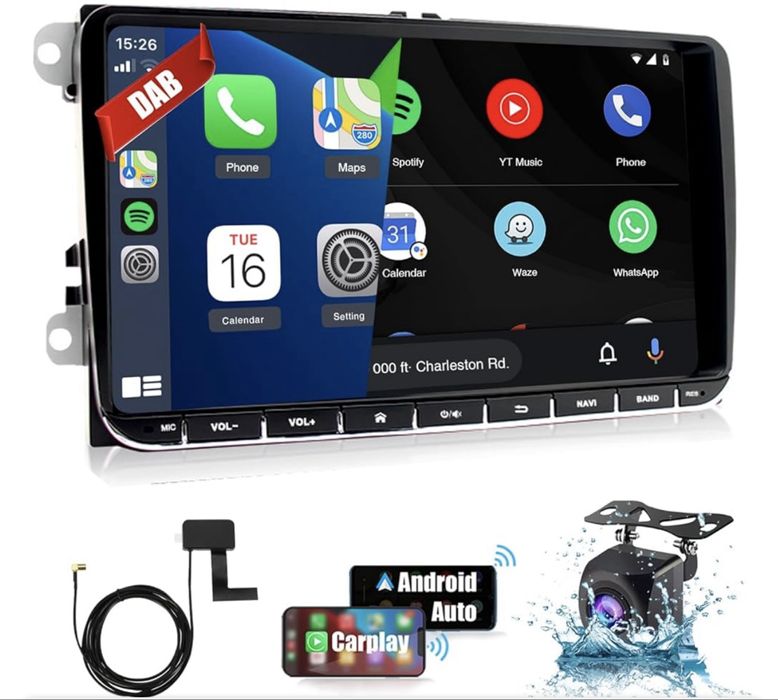 Автомагнітола Semaitu ,Android 12 CarPlay, 9-дюймовий сенсорний екран