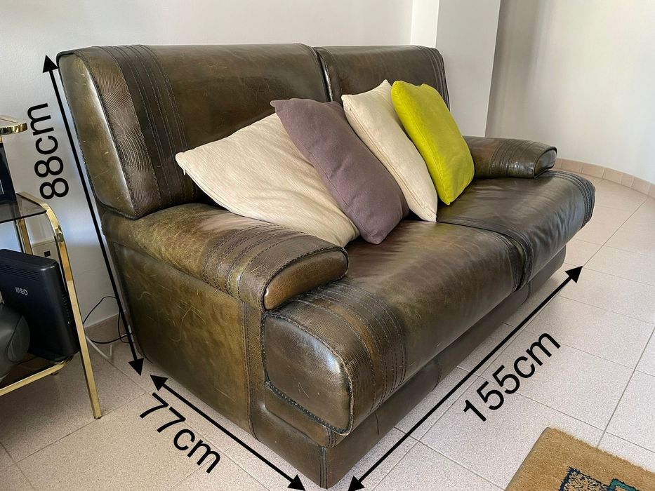 Sofa de pele genuína 4 lugares