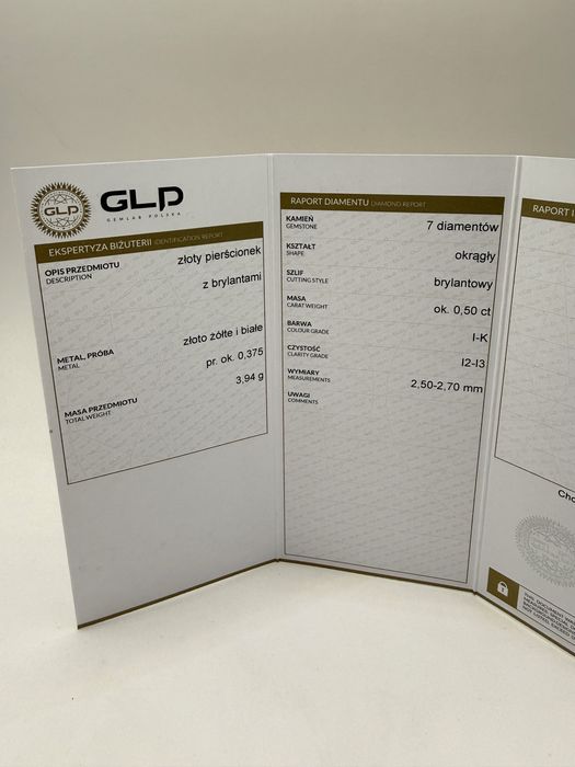 Złoty pierścionek z diamentami 0,50ct