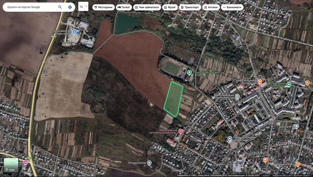 Продам ділянку 2.2157 га. м. Миколаїв ( Львівська обл.)