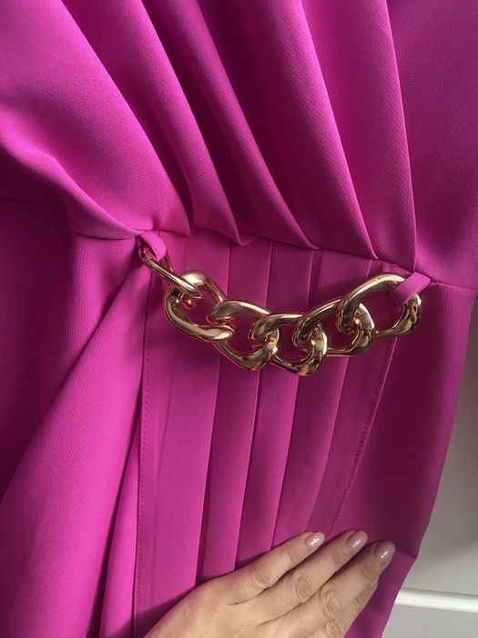 Sukienka kopertowa imprezowa/koktajlowa fuksja Bella Dame 38/M