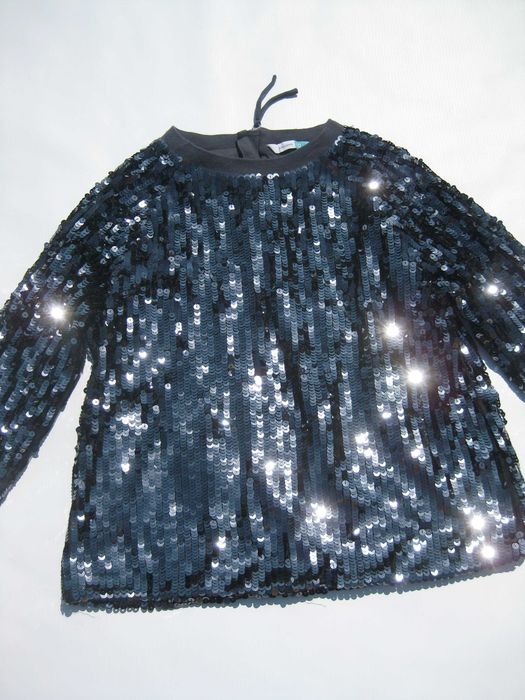 Нарядный блестящий свитер батник с пайетками John Lewis 10 лет