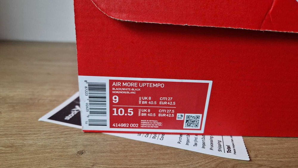 Nike Air More Uptempo nowe 42,5 EUR = 9 US 9US