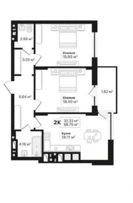 Продаж 2-к. квартири БІЗНЕС-КЛАСУ 69/51/18м² ЖК AUROOM FOREST 90000$