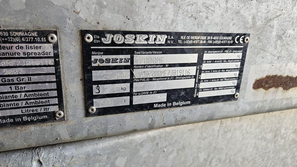 Beczkowóz, beczka asenizacyjna Joskin Modulo 2, 7000l